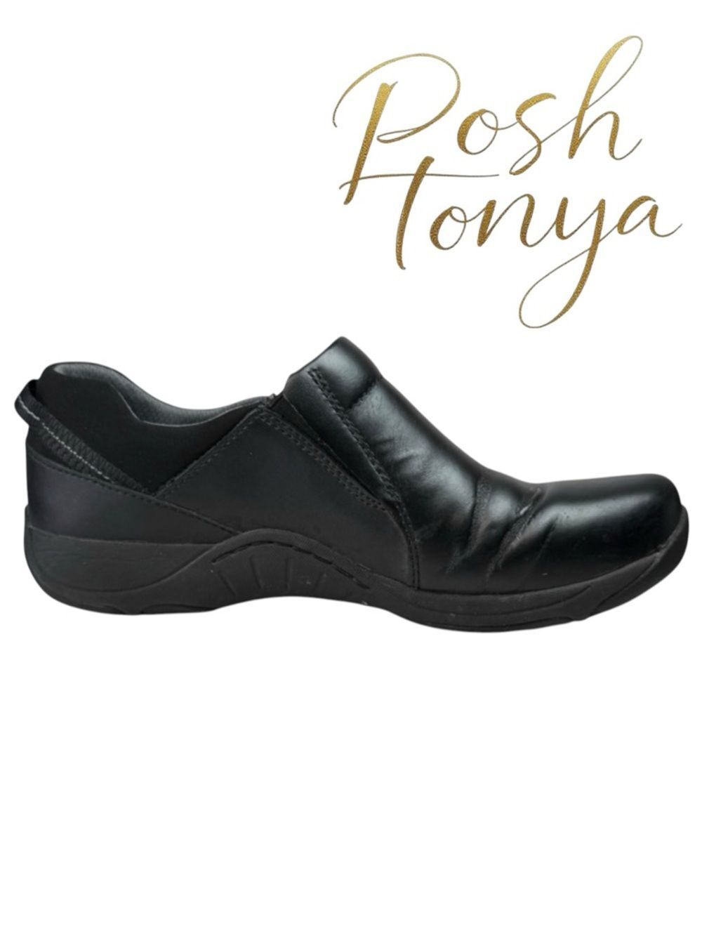 Dansko Neci Leather Slip On Comfort Shoes Black Size 36 / 6 Nursing Shoe Work